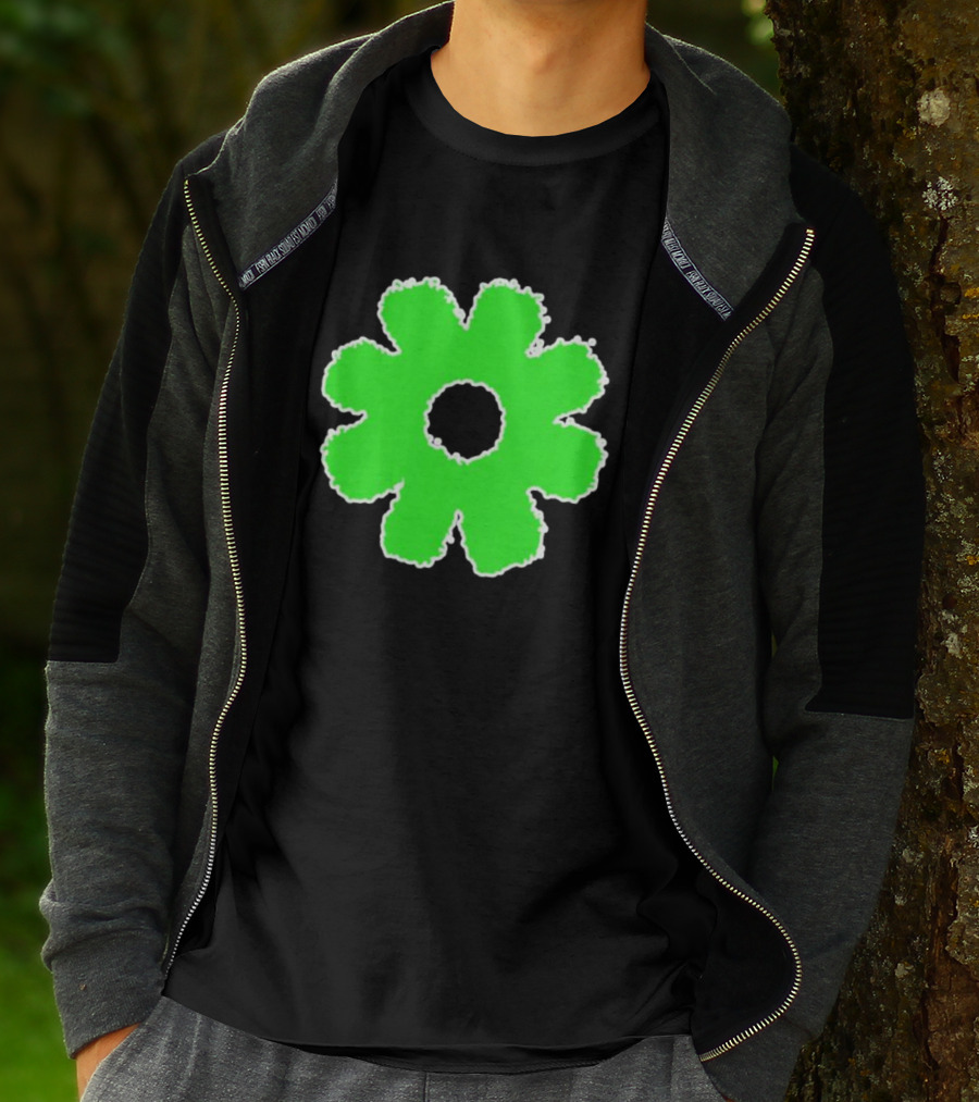 Scowl Neon Green Flower T-Shirt