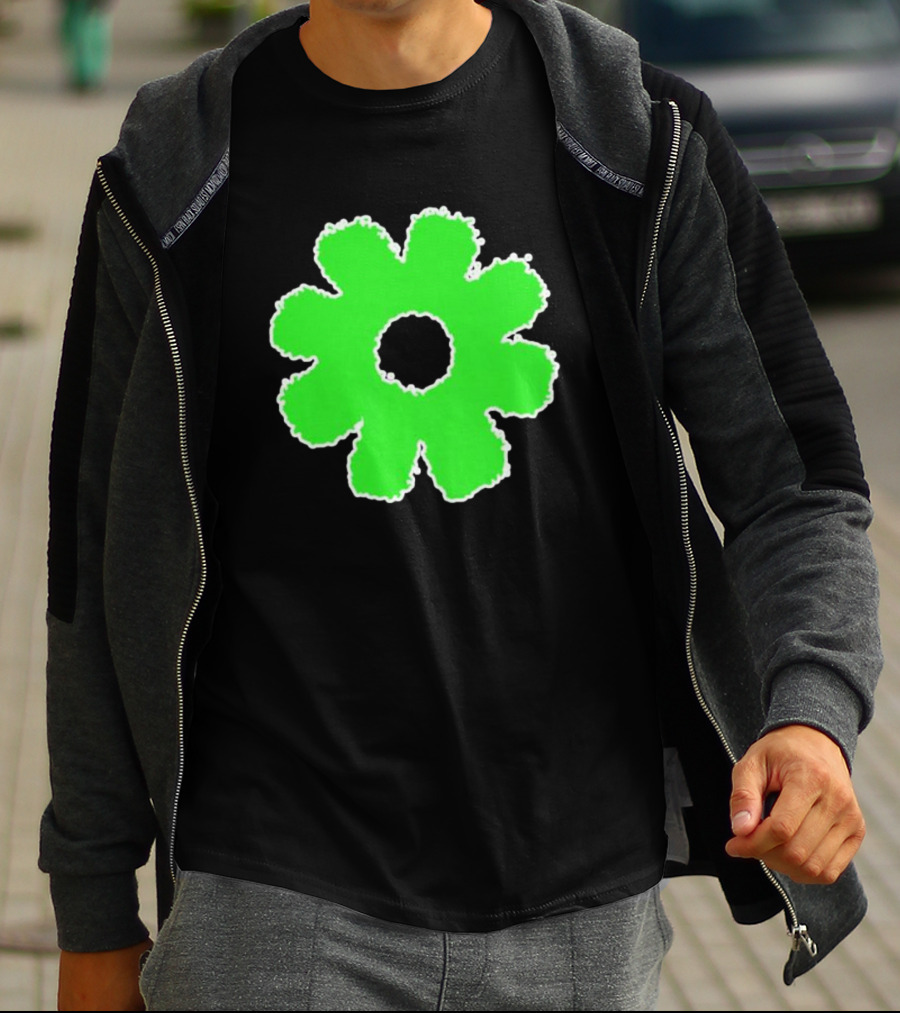 Scowl Neon Green Flower T-Shirt