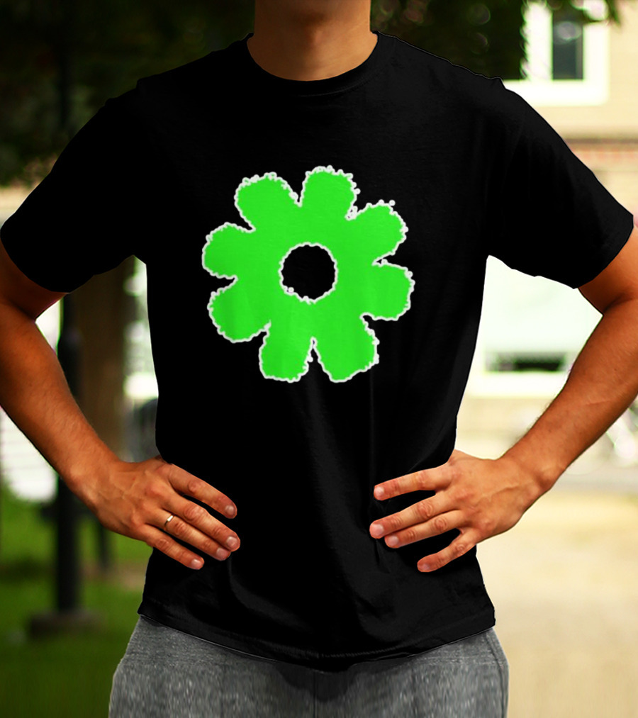 Scowl Neon Green Flower T-Shirt