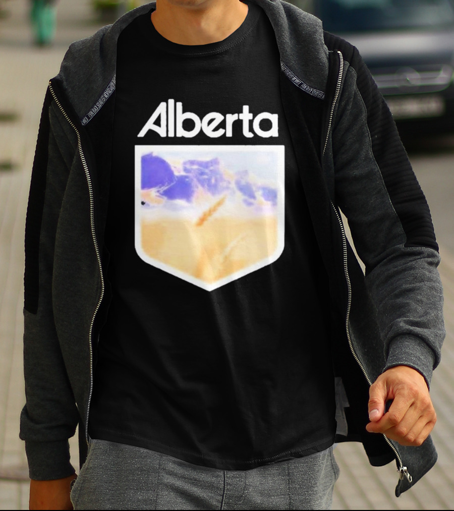 Alberta Mountain Scenic Shield Vitamin Deer Alberta Life T-Shirt