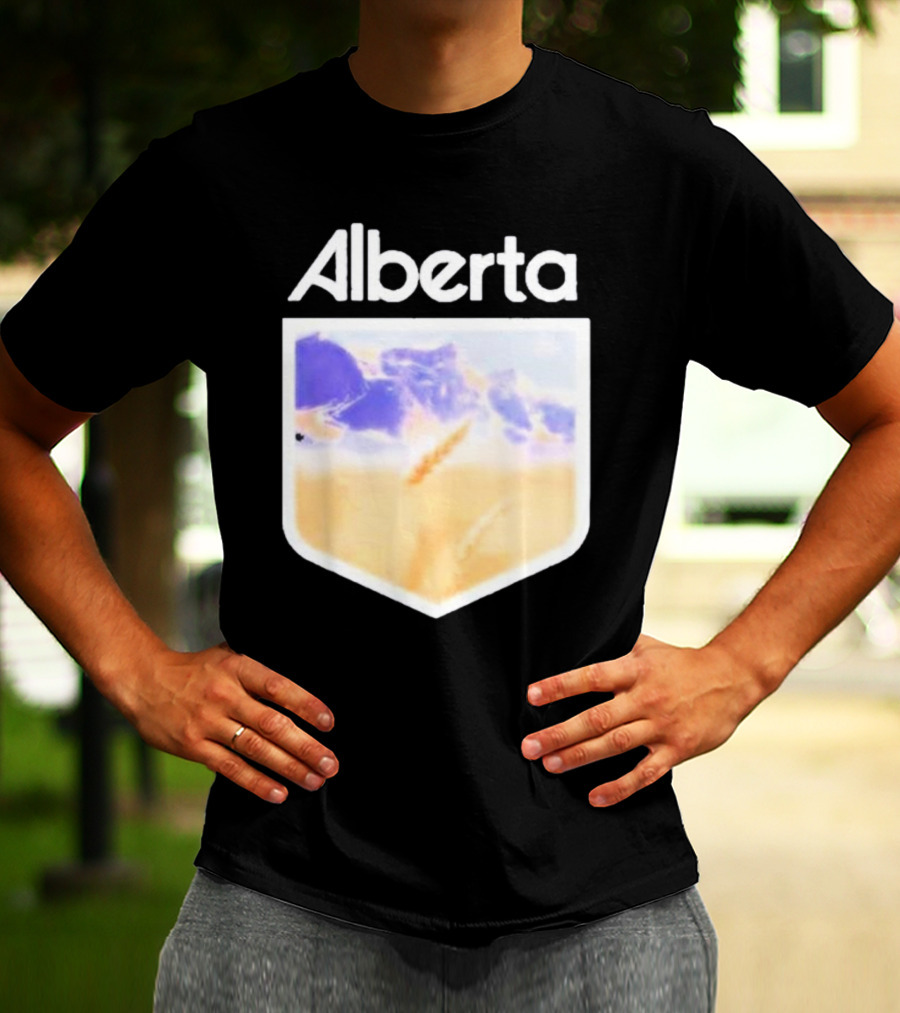 Alberta Mountain Scenic Shield Vitamin Deer Alberta Life T-Shirt