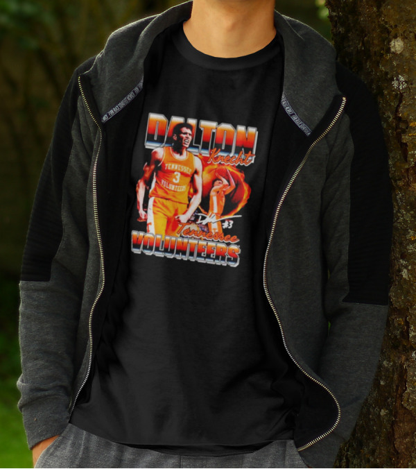 Dalton Knecht Tennessee Volunteers #3 Signature T-Shirt