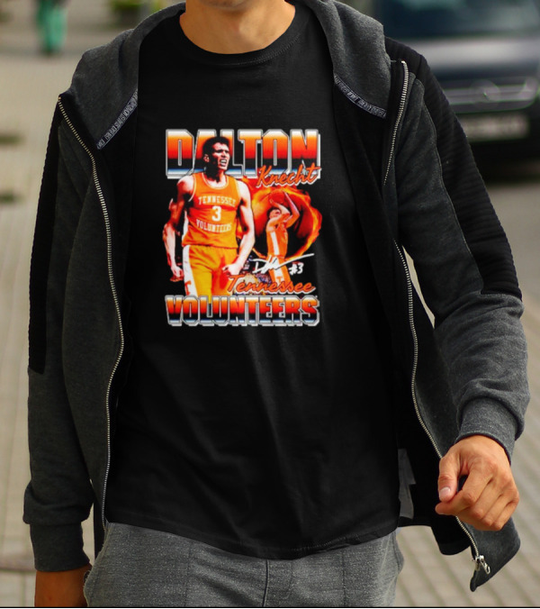 Dalton Knecht Tennessee Volunteers #3 Signature T-Shirt