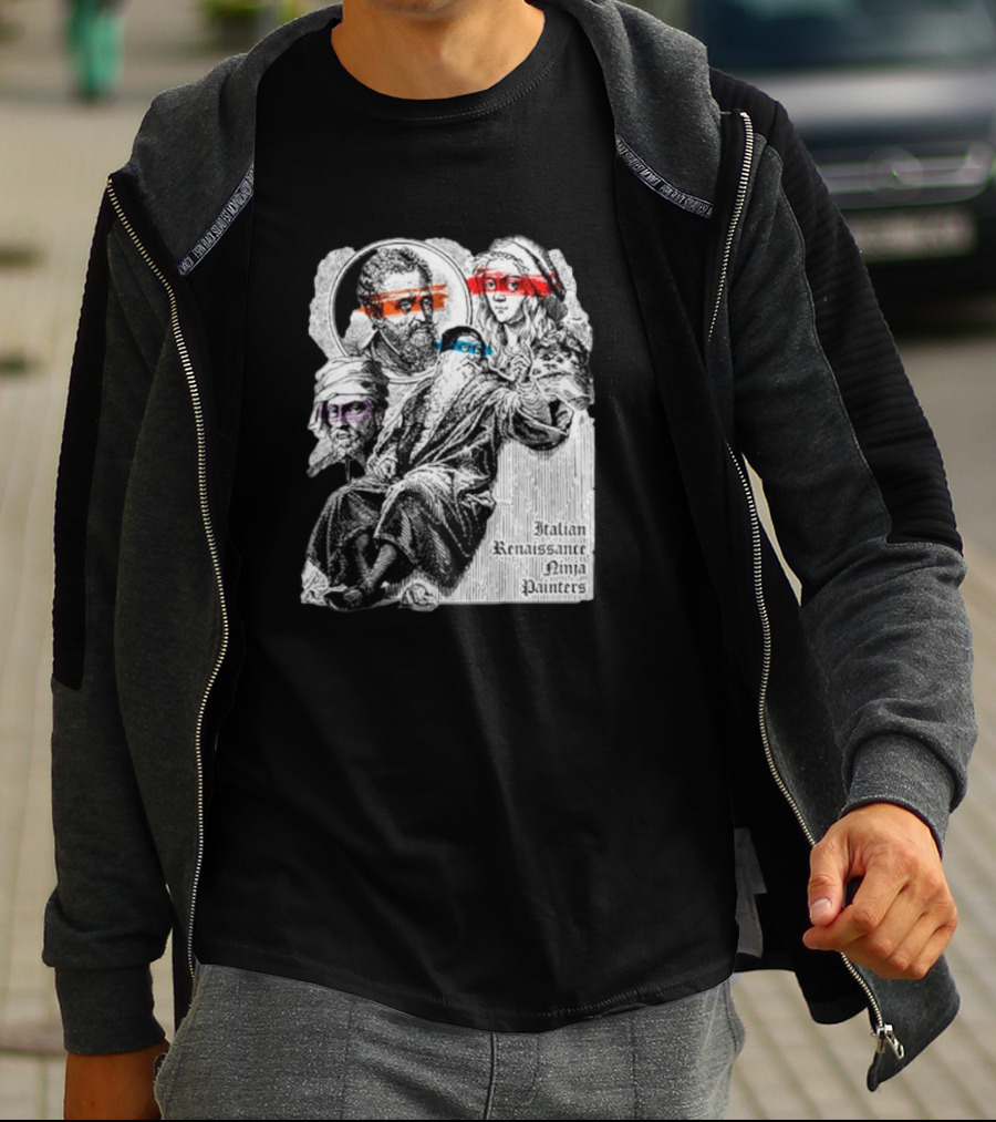 Italian Renaissance Ninja Painters Graphic Mashup T-Shirt