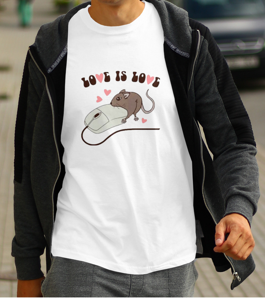 Love Is Love Heart Mouse Computer Mouse T-Shirt