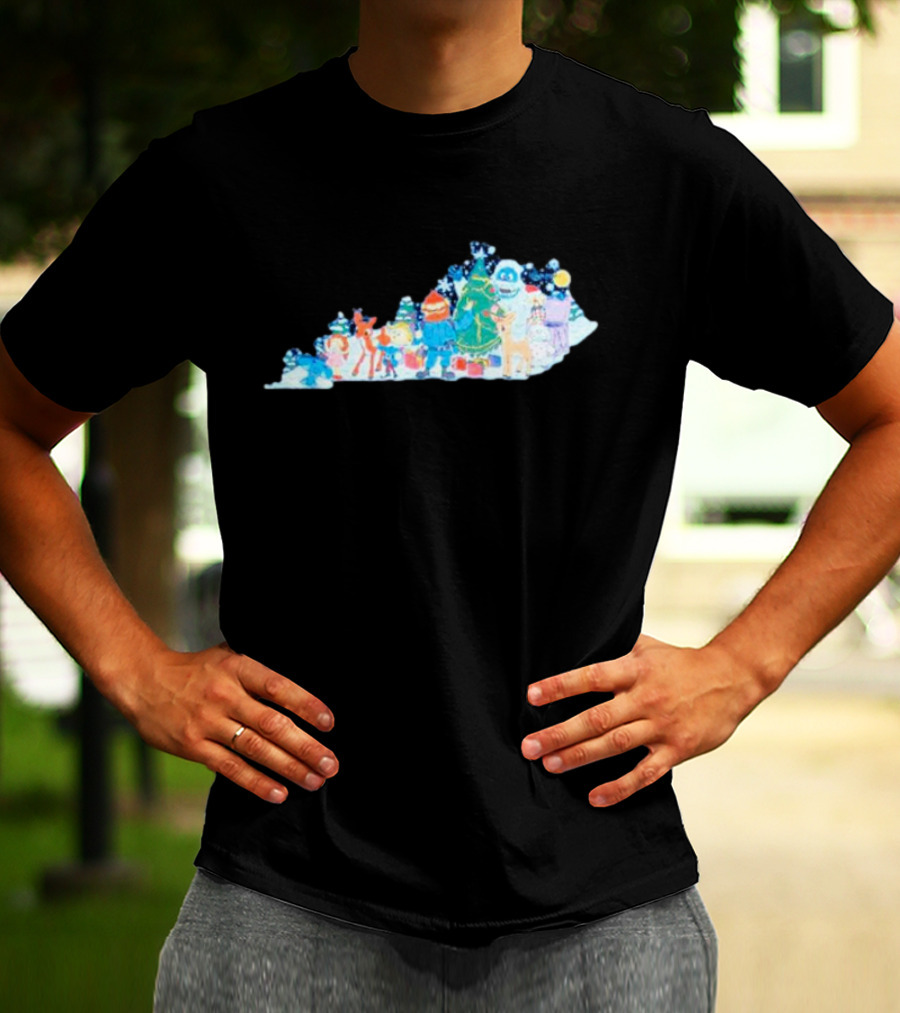 Misfit Kentuckians Christmas Characters Kentucky Map T-Shirt