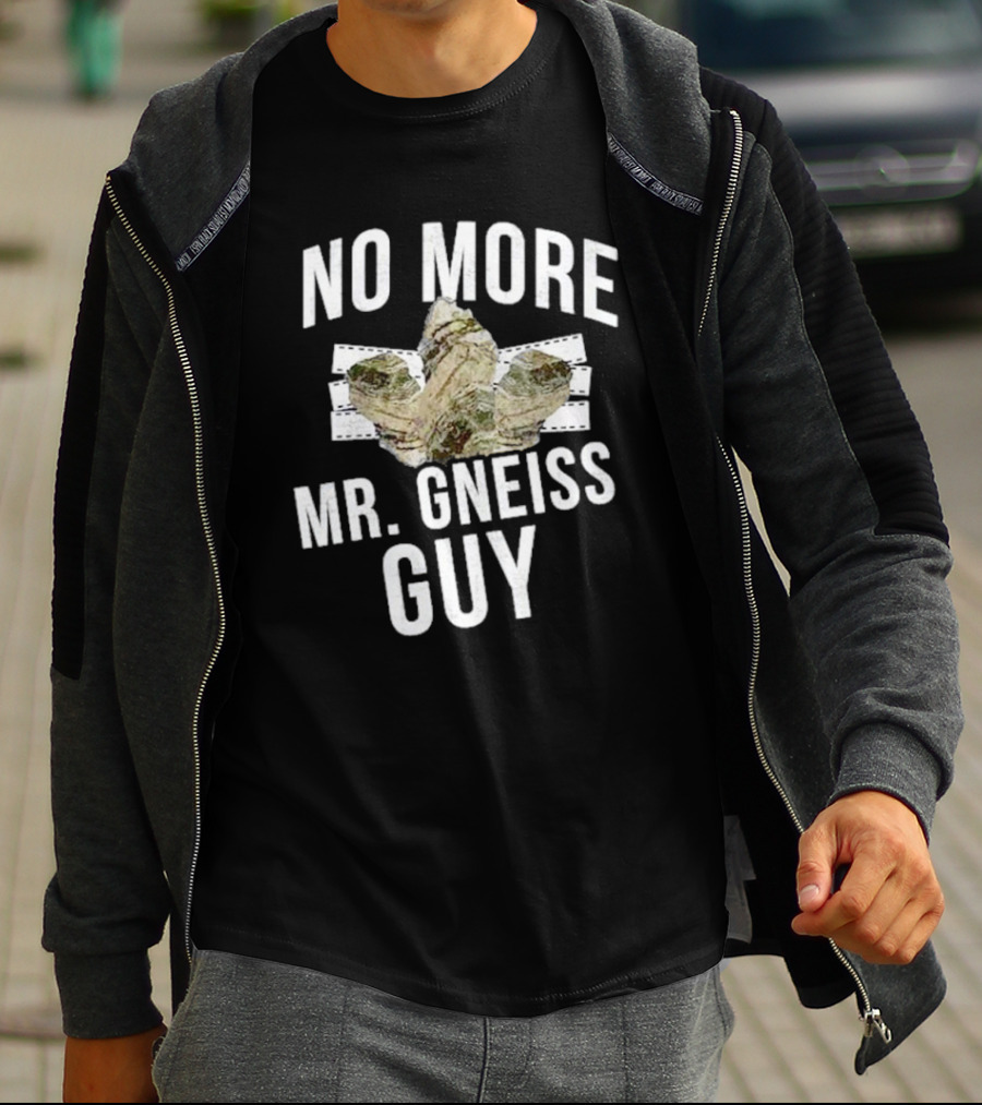 No More Mr Gneiss Guy Rock Pun With Illustrated Gneiss Formation T-Shirt