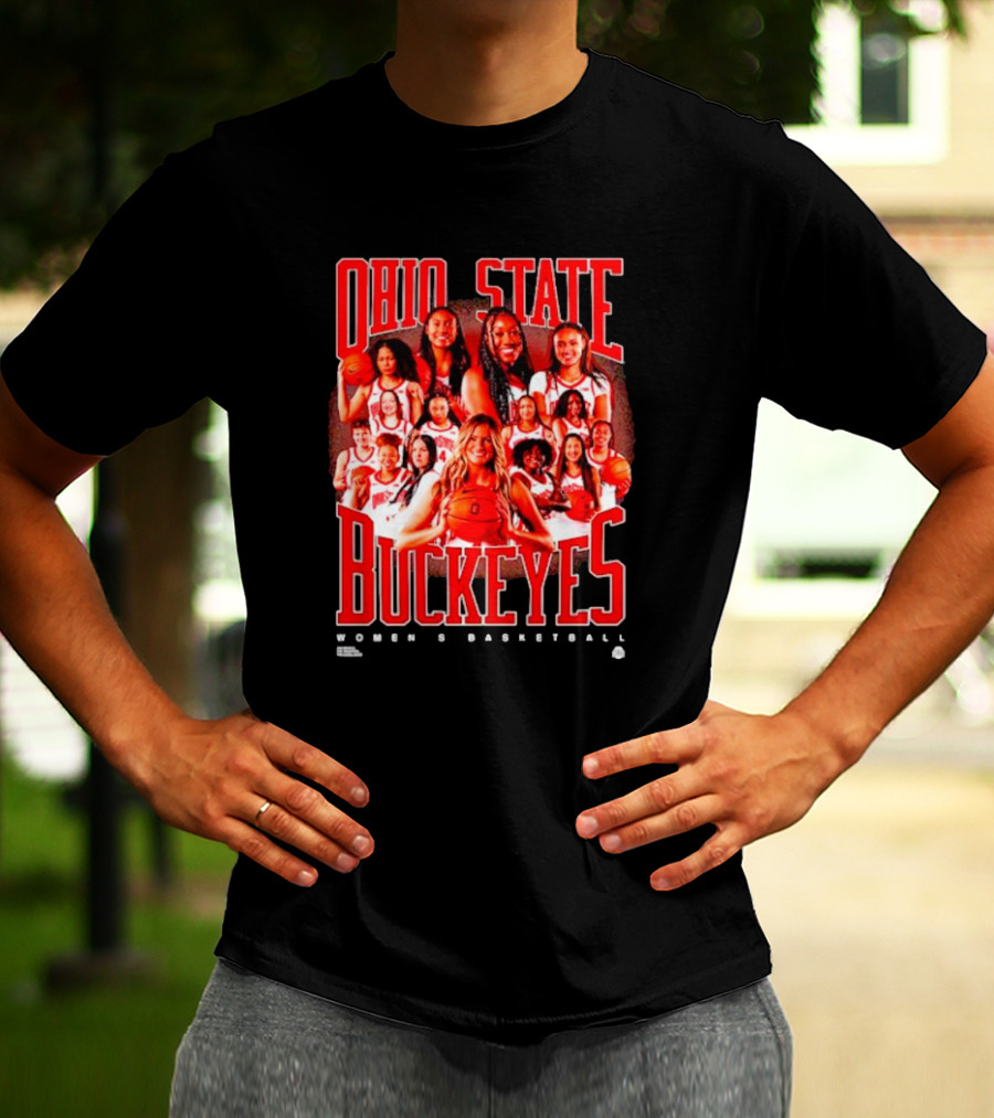 Ohio State Buckeyes Women's Basketball Team Players Group Photo T-Shirt