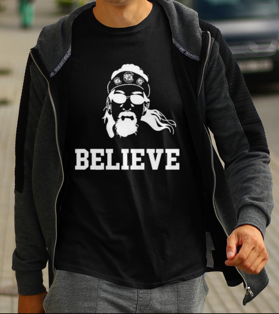 Gamecock Jesus Believe Sunglasses Headband T-Shirt