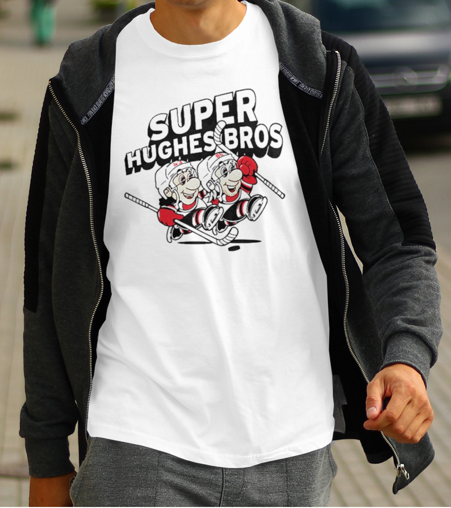 Super Hughes Bros Jack Hughes Luke Hughes Hockey Brothers T-Shirt
