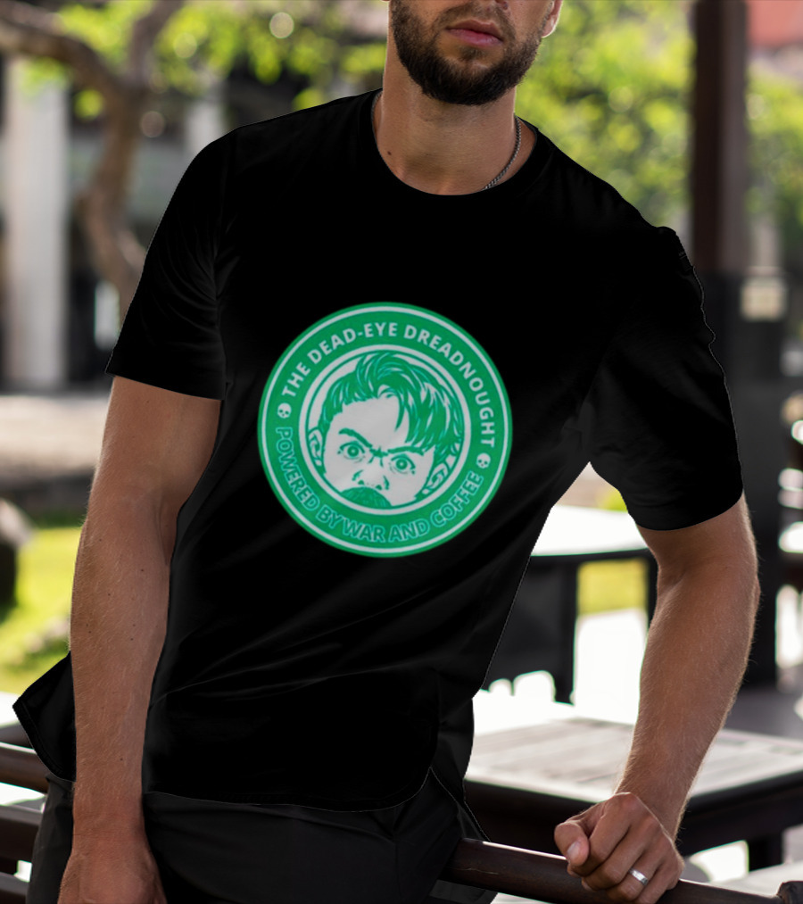 The Dead-Eye Dreadnought Powered By War And Coffee Iconic Emblem T-Shirt