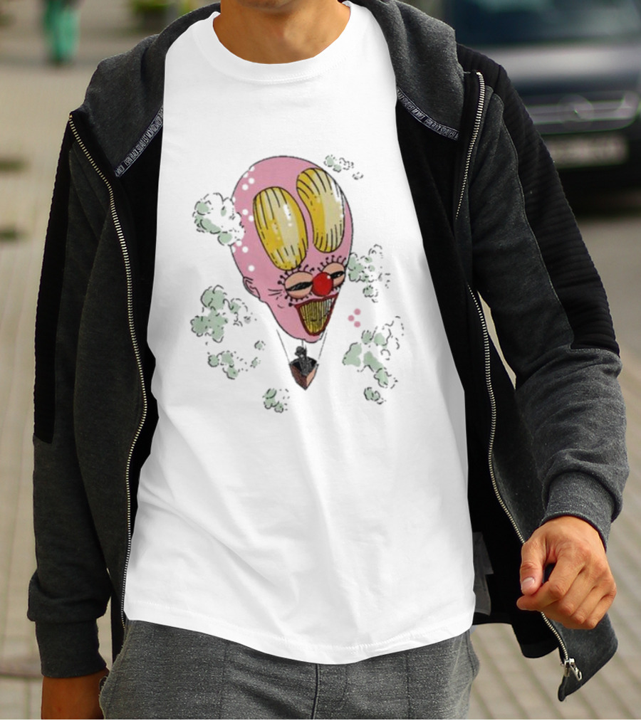 Balloon Head In Cloud With Clown Face T-Shirt