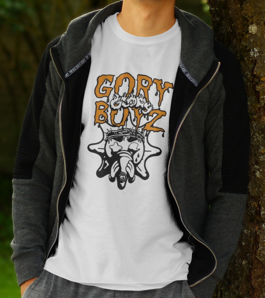 Glory Boyz Gory Boyz Glo Gang Dripping Horror Font Sun T-Shirt