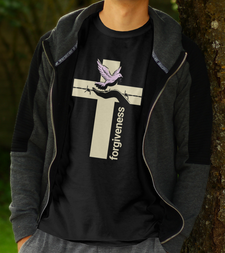 Forgiveness Dove And Cross With Barbed Wire T-Shirt