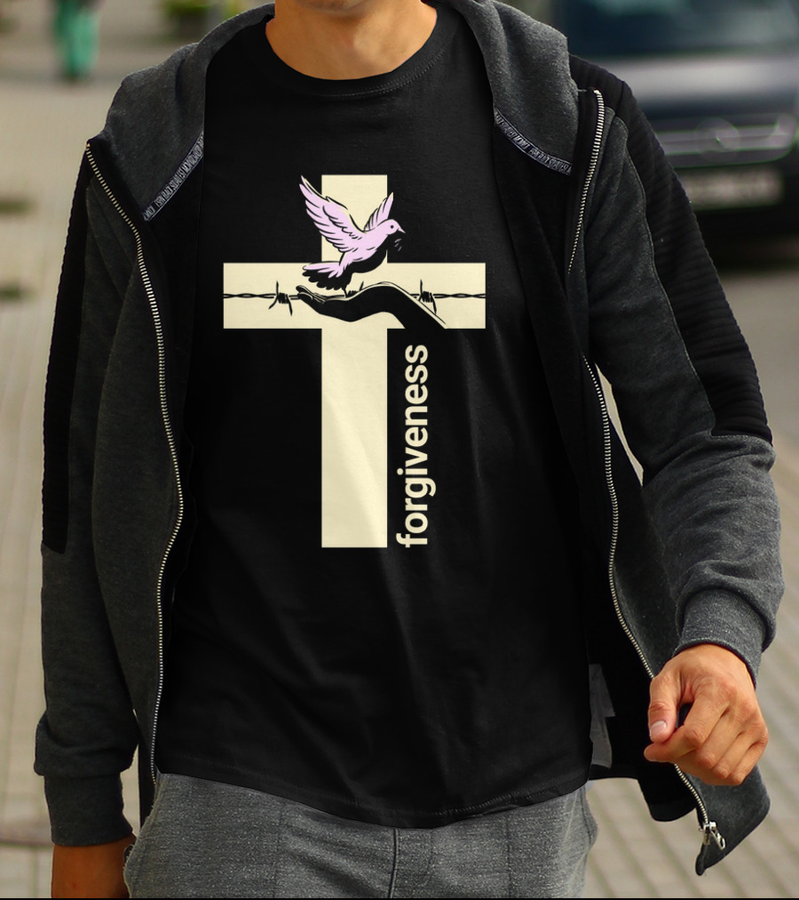 Forgiveness Dove And Cross With Barbed Wire T-Shirt