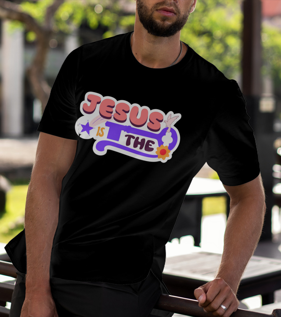 Jesus Is The Key With Dove And Star Elements T-Shirt