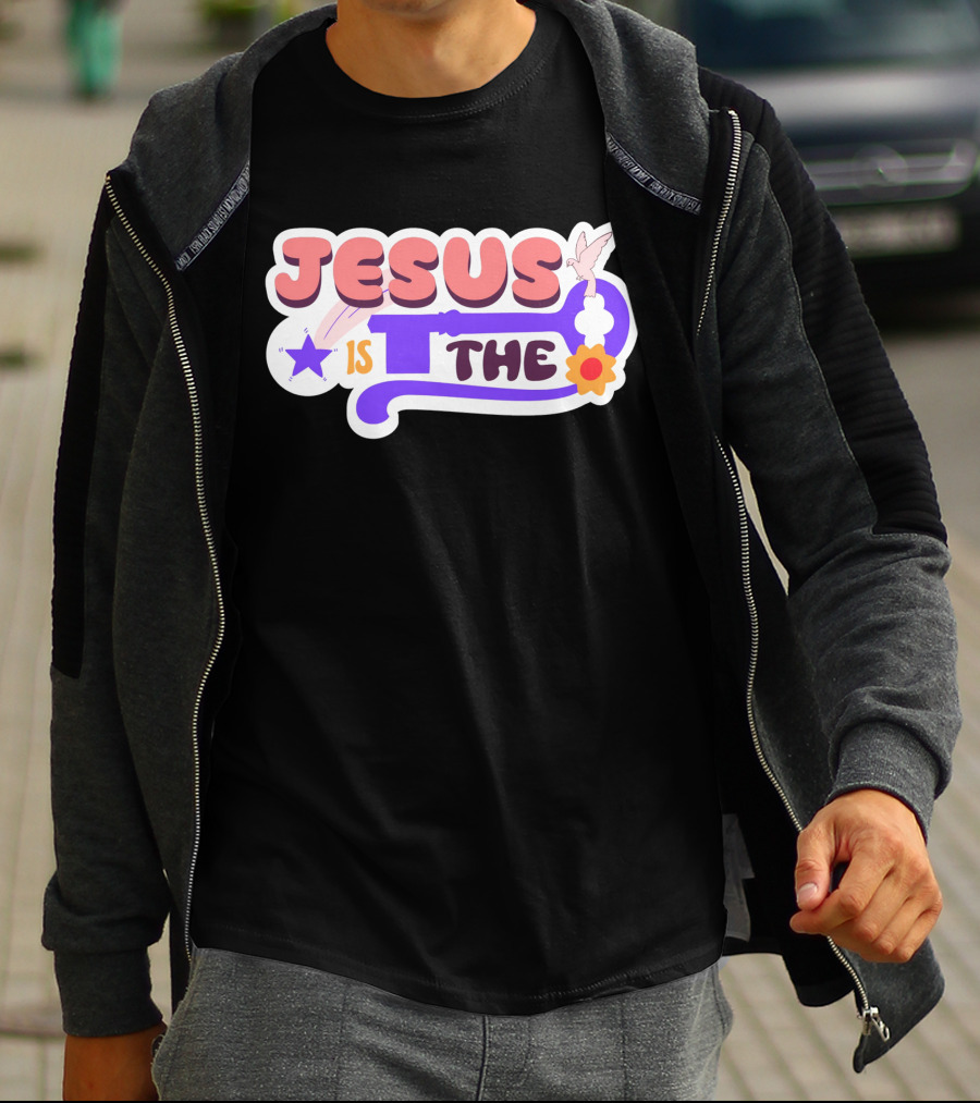 Jesus Is The Key With Dove And Star Elements T-Shirt