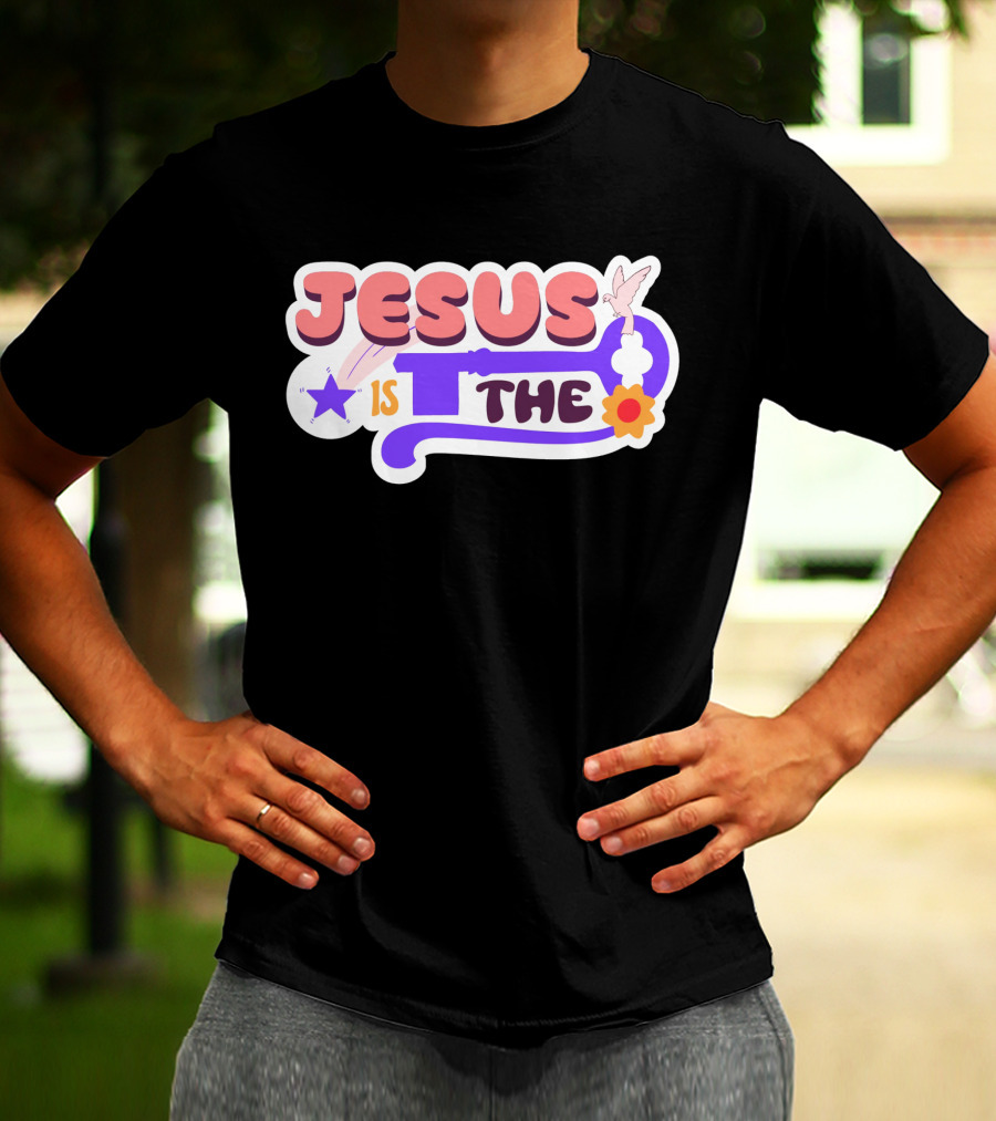 Jesus Is The Key With Dove And Star Elements T-Shirt