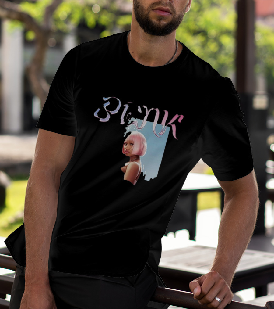 BLΛƆK Nicki Minaj Pink Photo T-Shirt