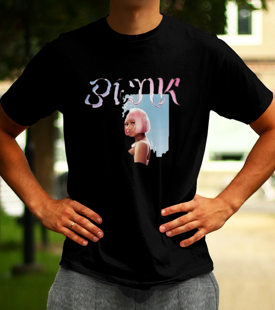 BLΛƆK Nicki Minaj Pink Photo T-Shirt