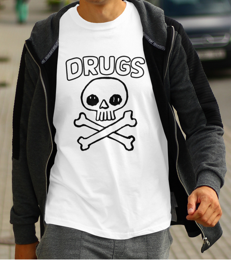 Night Channels Skull And Crossbones Drugs T-Shirt
