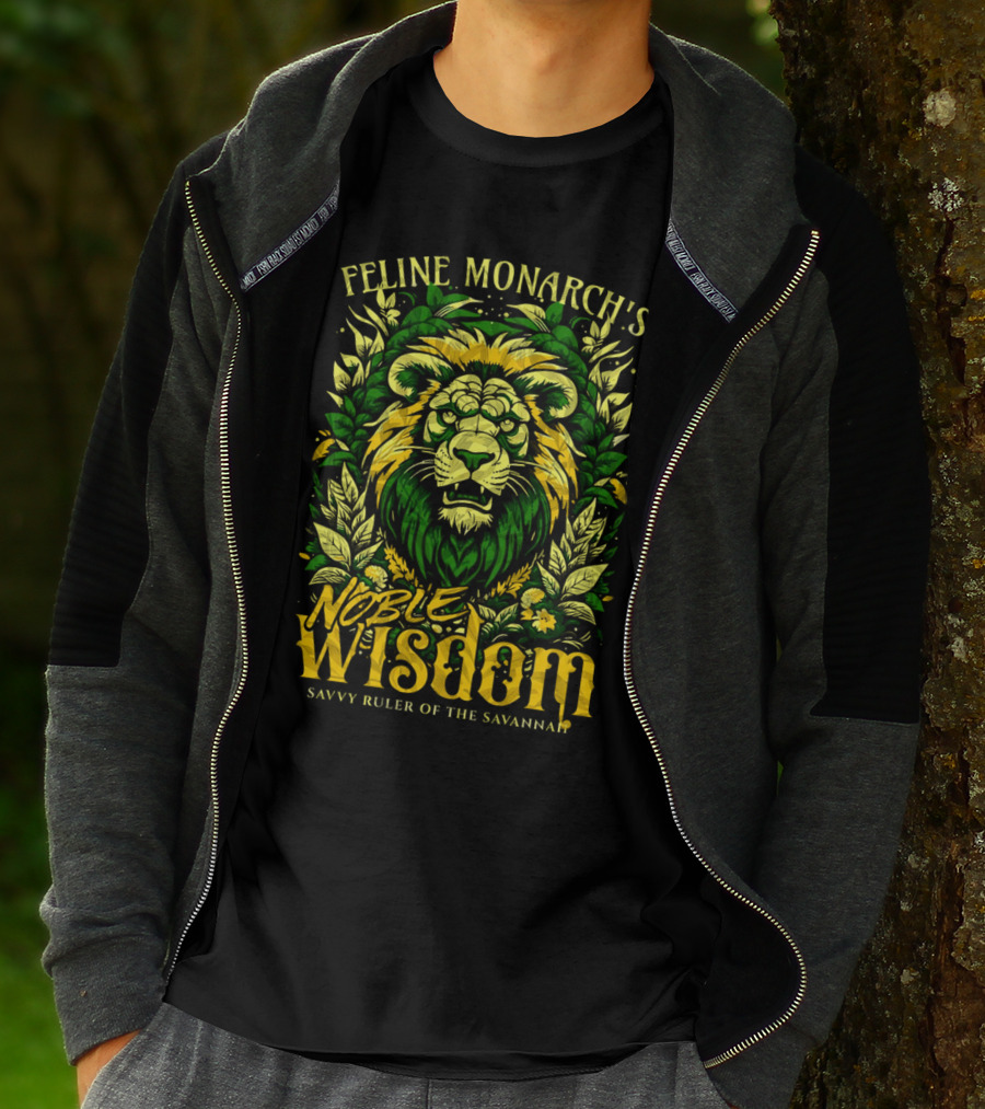 Feline Monarch's Noble Wisdom Savvy Ruler Of The Savannah T-Shirt