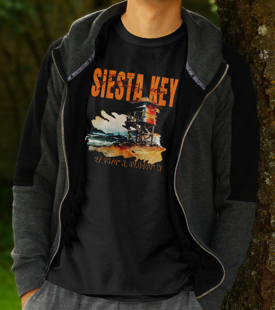 Siesta Key Florida Lifeguard Stand 27.2670° N, 82.5463° W T-Shirt