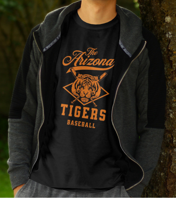 The Arizona Tigers Baseball Team Logo With Crossed Bats And Tiger Head T-Shirt