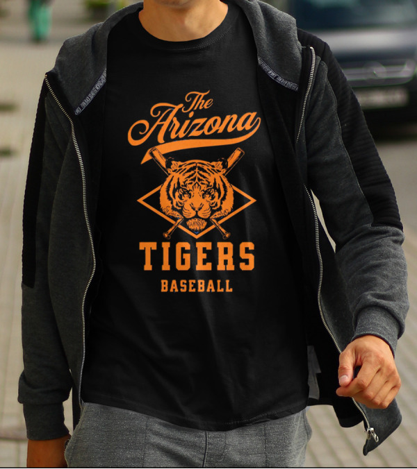 The Arizona Tigers Baseball Team Logo With Crossed Bats And Tiger Head T-Shirt