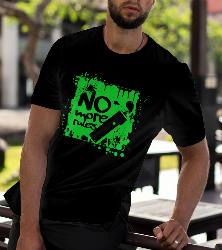 No More Rules Graffiti Spray Paint Splatter T-Shirt