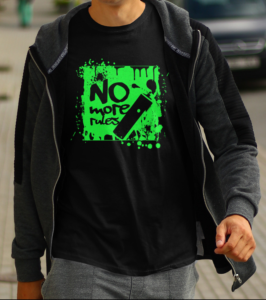 No More Rules Graffiti Spray Paint Splatter T-Shirt