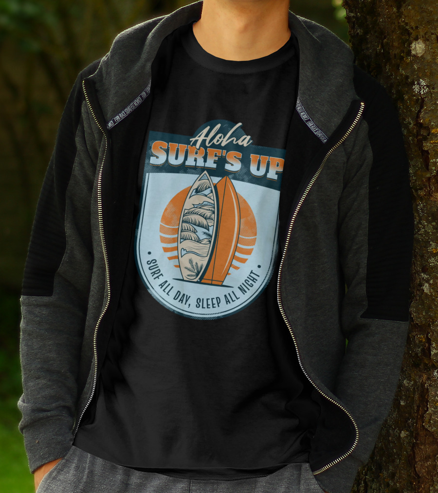 Aloha Surf's Up Surf All Day, Sleep All Night T-Shirt