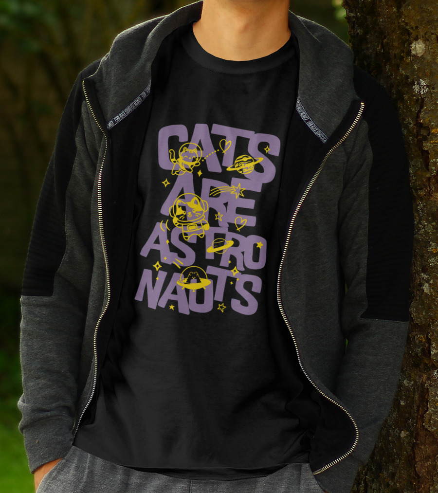Cats Are Space Explorers With Stars And Planets T-Shirt