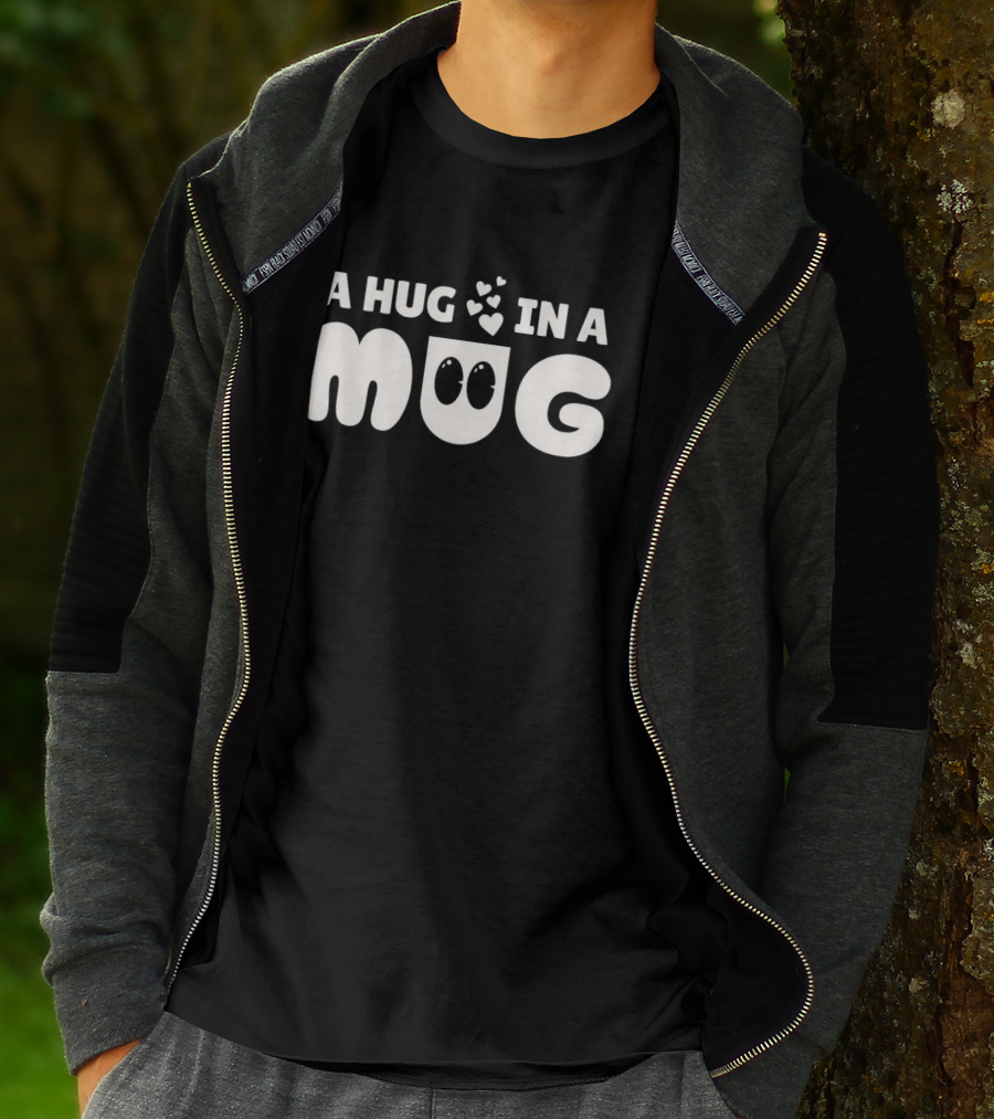 A Hug In A Mug With Cute Cartoon Hearts T-Shirt