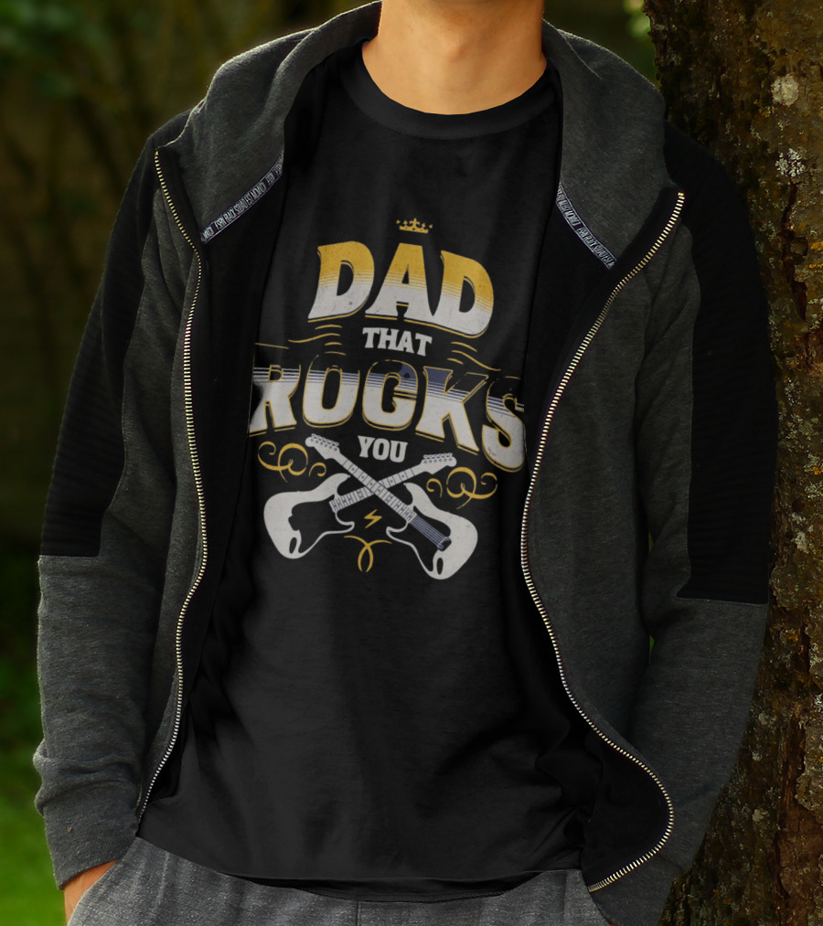 Dad That Rocks You Electric Guitars Crown T-Shirt