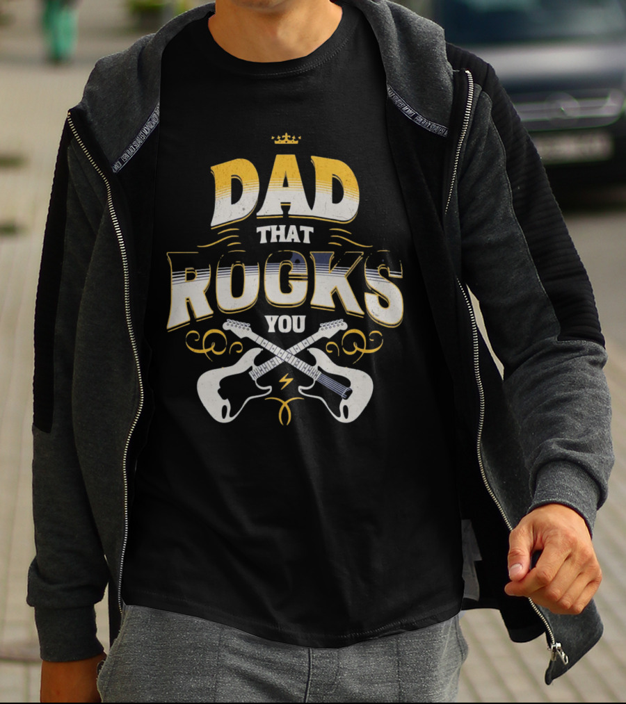 Dad That Rocks You Electric Guitars Crown T-Shirt