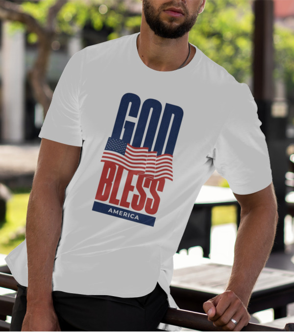 GOD BLESS AMERICA Flag T-Shirt