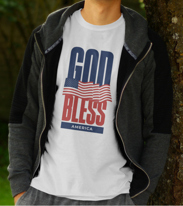 GOD BLESS AMERICA Flag T-Shirt