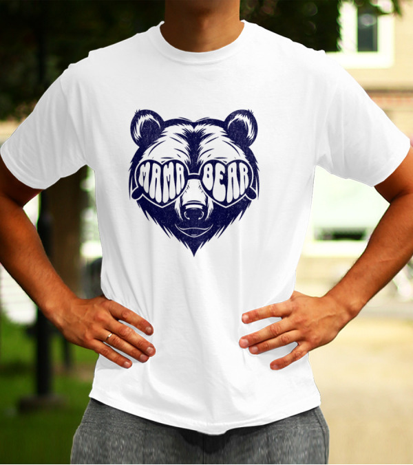 Mama Bear Sunglasses Bold Lettering Bear Head T-Shirt