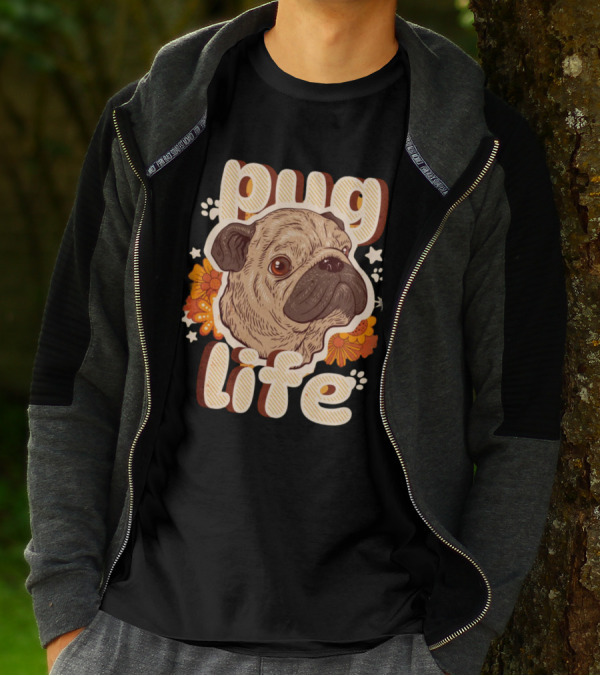 Pug Life Retro Floral T-Shirt