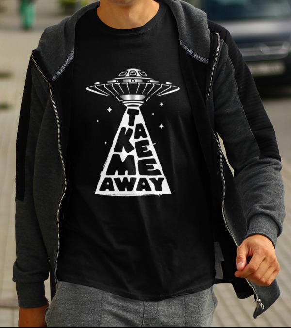 Take Me Away UFO Spaceship Beam Stars T-Shirt