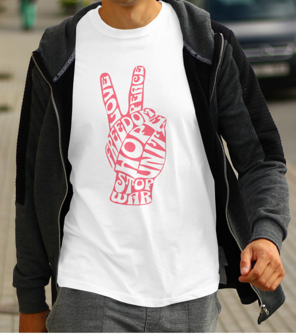 Peace Love Freedom Unity Hope Stop War 60s Challenge T-Shirt