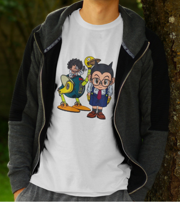 Dr. Slump Obotchaman And Character With Robot In Glasses T-Shirt
