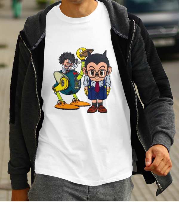 Dr. Slump Obotchaman And Character With Robot In Glasses T-Shirt