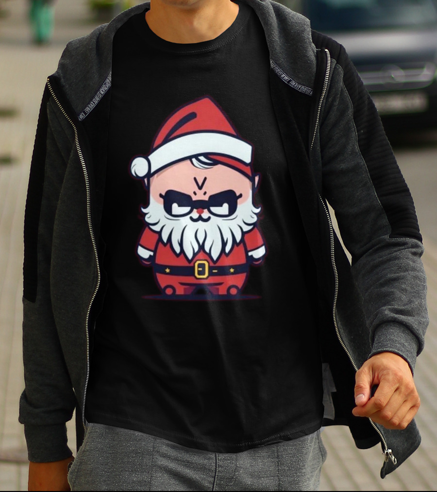Happy Merry Christmas Kawaii Cool Santa Claus Cute Chibi Draw T-Shirt