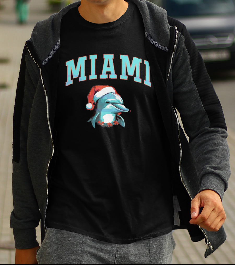 Miami Dolphins Santa Christmas Miami T-Shirt