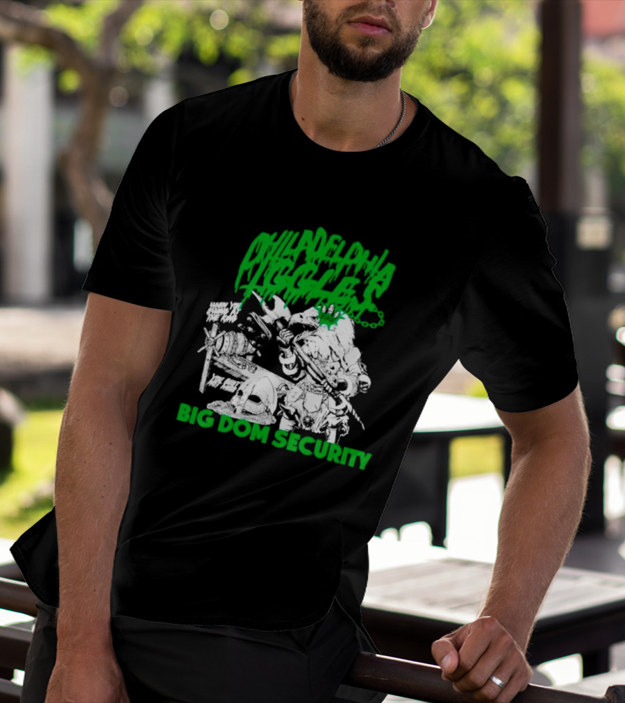 Philadelphia Iggles Big Dom Security Comic-Style Green T-Shirt