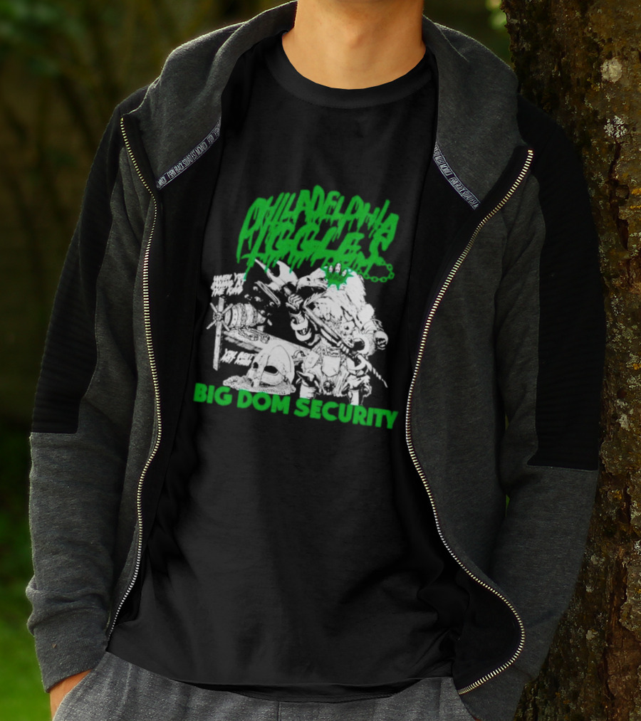 Philadelphia Iggles Big Dom Security Comic-Style Green T-Shirt