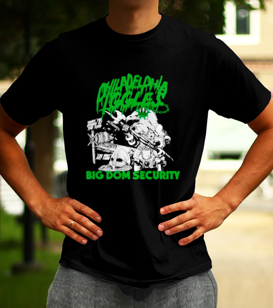 Philadelphia Iggles Big Dom Security Comic-Style Green T-Shirt