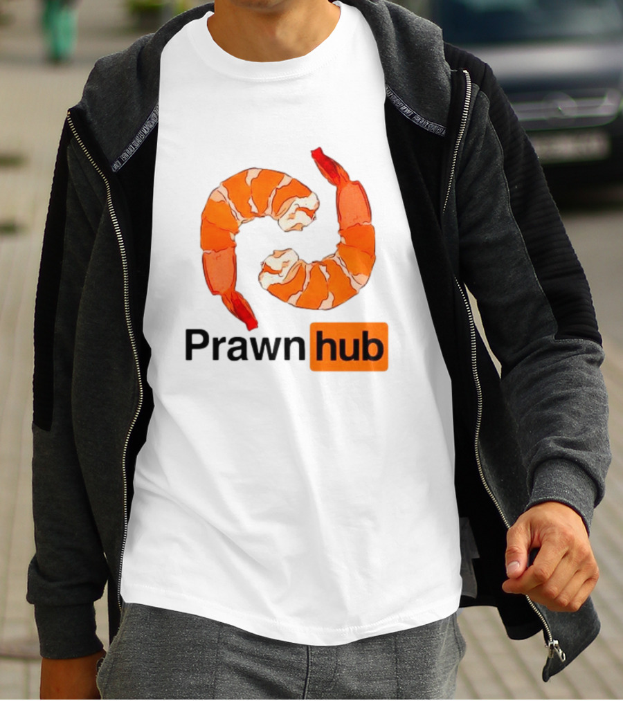 Prawn Hub Parody With Shrimp T-Shirt